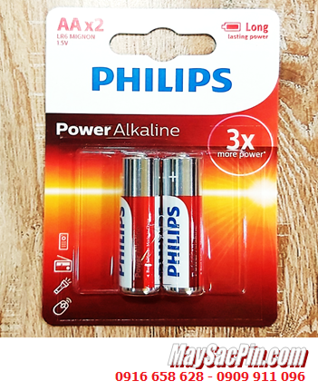 Philips LR6P2B/97; Pin AA 1.5v Philips Power Alkaline LR6P2B/97 chính hãng (Loại vỉ 2viên)